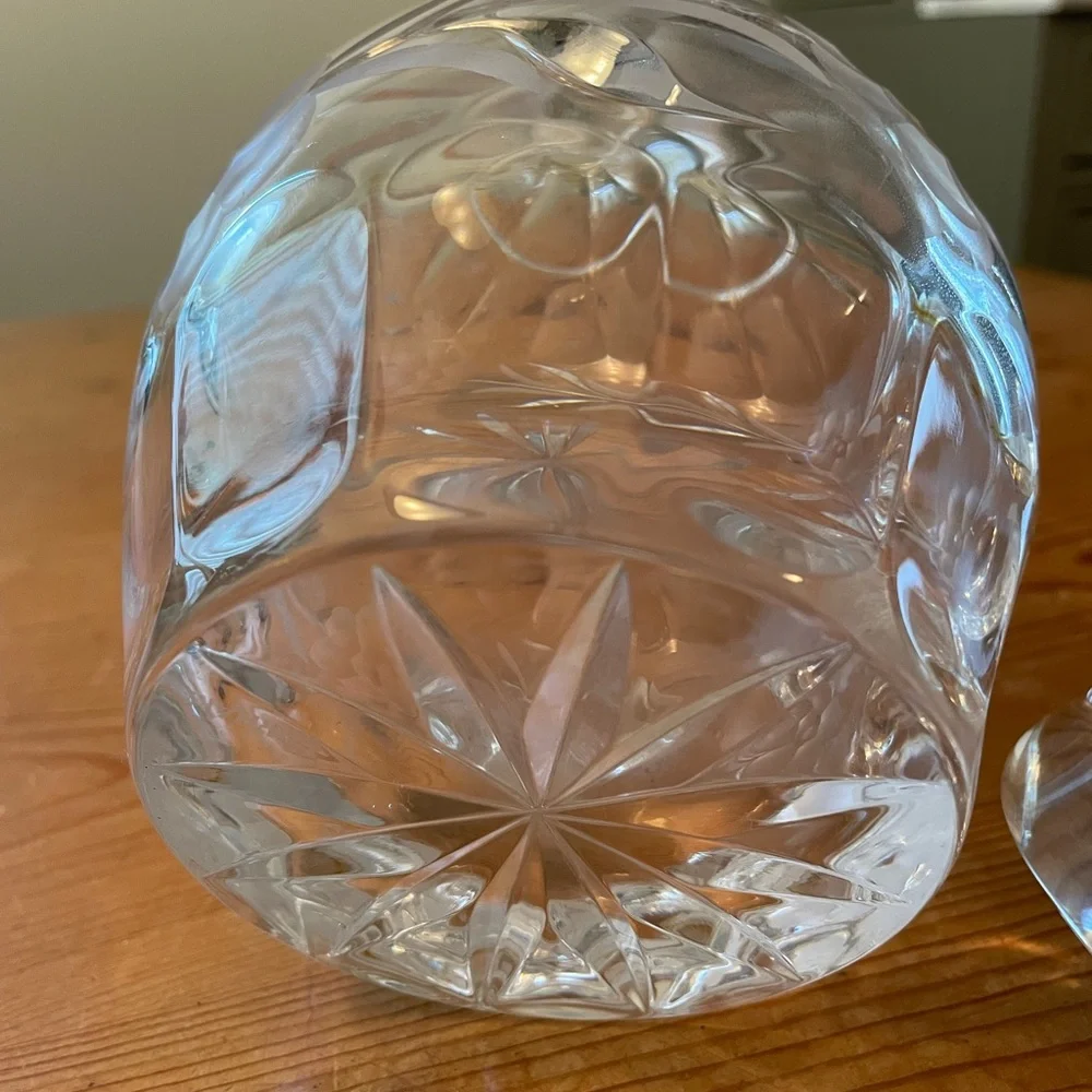 Gorham Vintage Lead Crystal Spring Meadows Pattern Decanter with Stopper Barware
